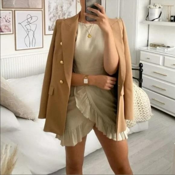 ZARA TAILORED DOUBLE BREASTED BLAZER GOLD BUTTONS BALMAIN LIKE - Picture 11 of 12